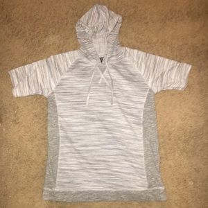 Silver Striped Shirt Hoodie